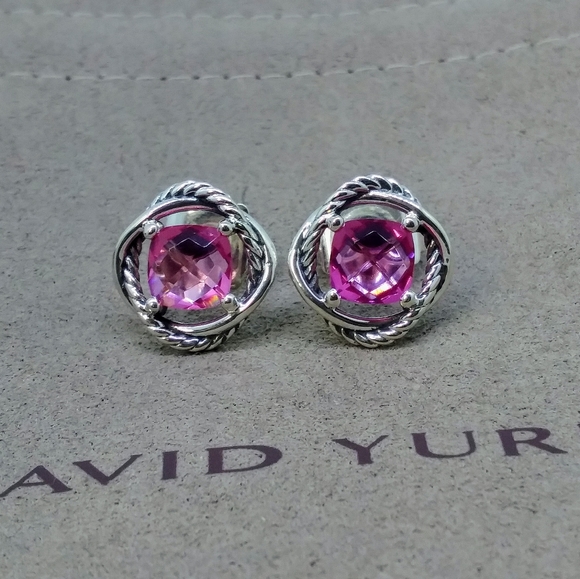 David Yurman Infinity Earrings Pink Tourmaline - Picture 2 of 4